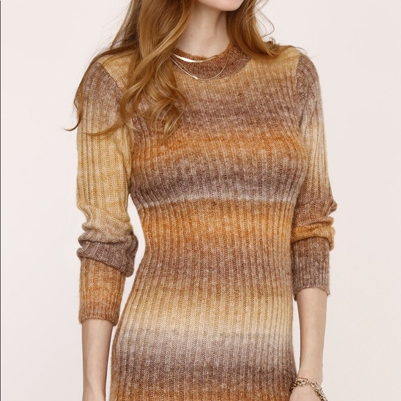 HEARTLOOM Marina Ombré Stripe Sweater Dress NWT Large - Picture 3 of 12